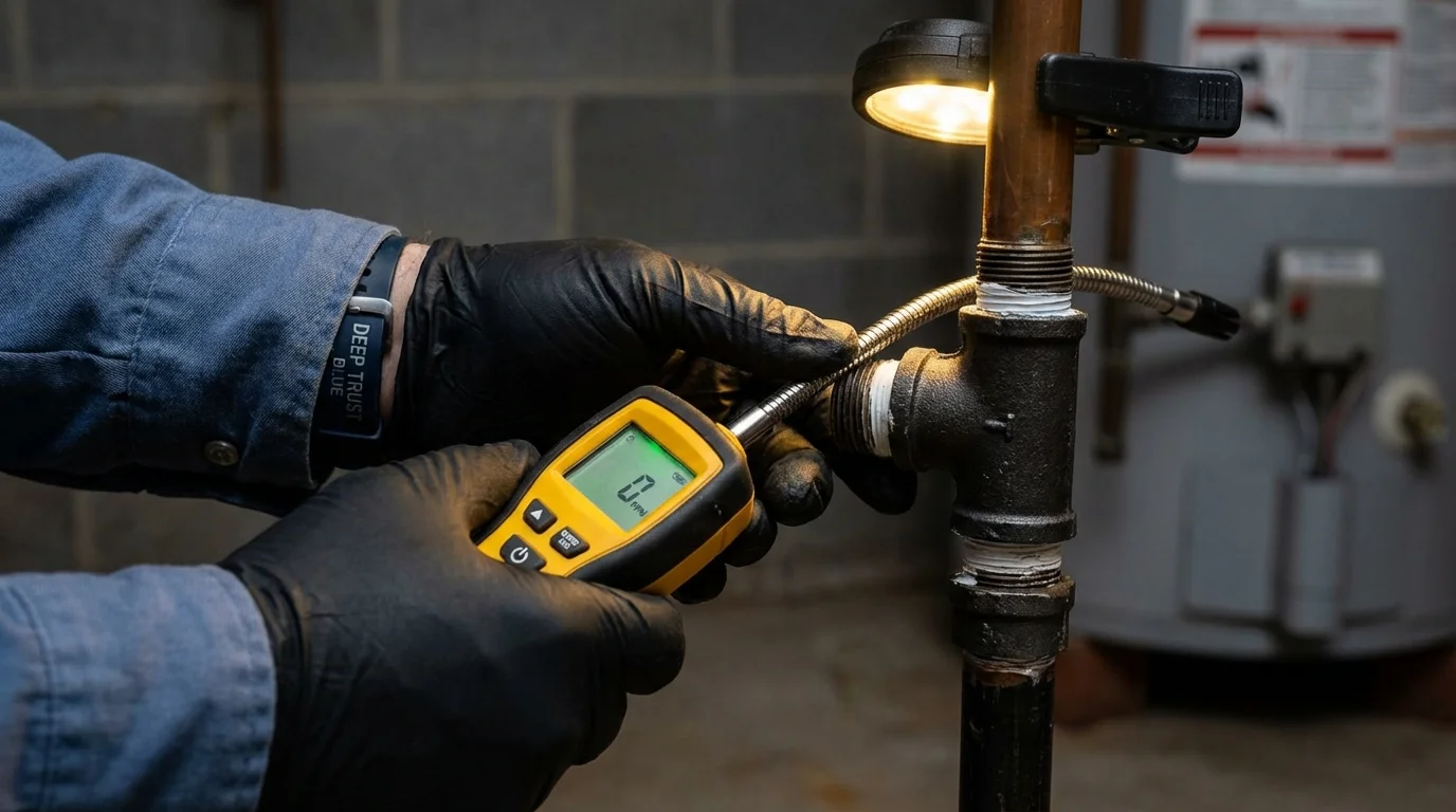 Gas leak detection with electronic sniffer by Johns Plumbing LLC in Matawan