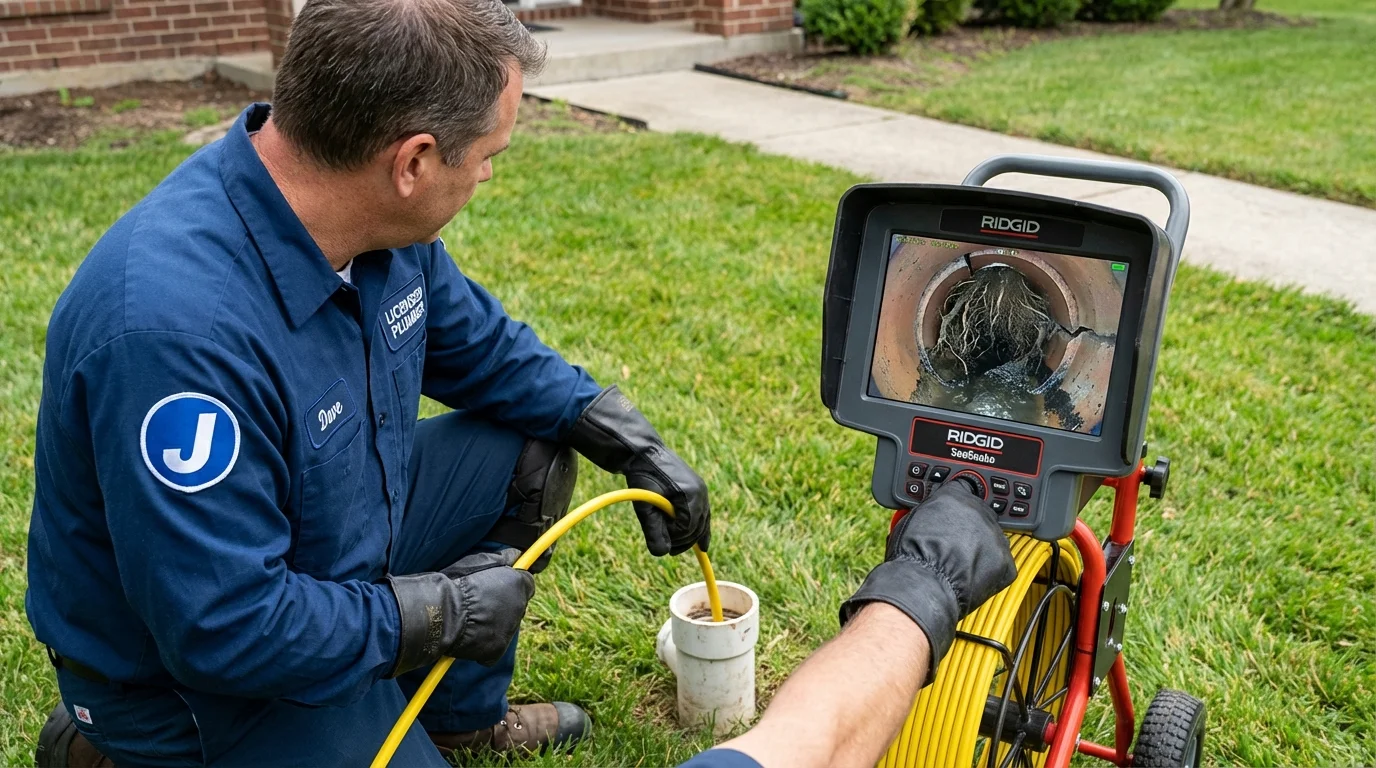 Sewer camera inspection being performed by Johns Plumbing LLC in Matawan